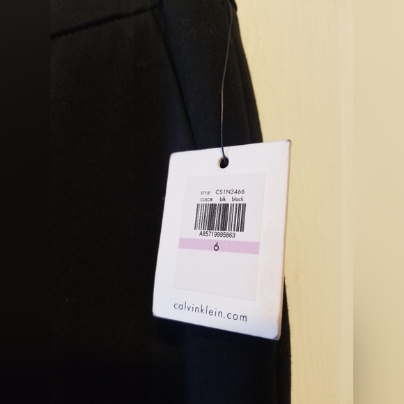 NWT Calvin Klein Pants Dress Color Black Size 6 - Picture 6 of 8